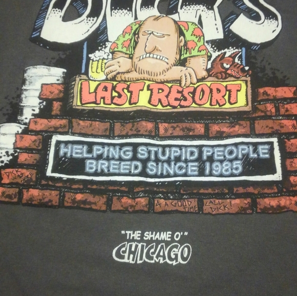 DICK's π₯ Last Resort πΊ Vintage Shirt 2XL XXL Chicago Bar Dive Bar Tee 90s - Picture 5 of 9